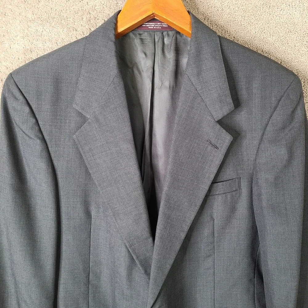 Vintage Evan Picone Jacket Mens‎ 41R Gray 2 Button Blazer Suit Coat USA Made